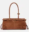 Prada Buckle Small Leather Tote Bag In Black