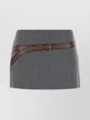 Prada Melange Grey Polyester Blend Mini Skirt