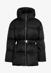 Prada Belted Re-nylon Down Jacket In Black