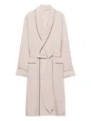 Prada Cotton Blend Robe Coat In Neutral