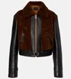 Prada Black Leather And Sheepskin Jacket In Brown