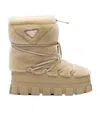 Prada Round-head Short Boots In Hazel