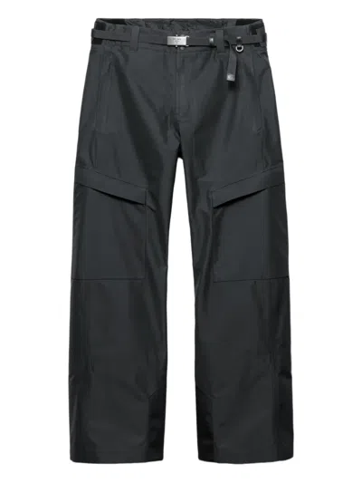 Prada Belted Straight-leg Trousers In Black