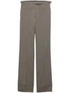 Prada Technical Wool Pants With Belt In Neutrals
