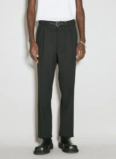 Prada Belted Wool Trousers In Yellow