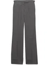 Prada Technical Wool Tailored Trousers In Grey