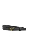 Prada Saffiano Leather Triangle Belt In Black