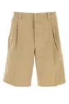 Prada Bermuda In Gabardine Beige  Uomo In Beige O Tan