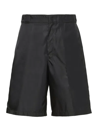 Prada Re-nylon Shorts In Black