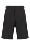 Prada Re-nylon Bermuda Shorts With Triangle Logo In Black