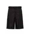 Prada Re-nylon Elasticated Waist Bermuda Shorts In Nero