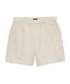 Prada Mens Neutral Triangle-logo Relaxed Leather Bermuda Shorts In Natural Color