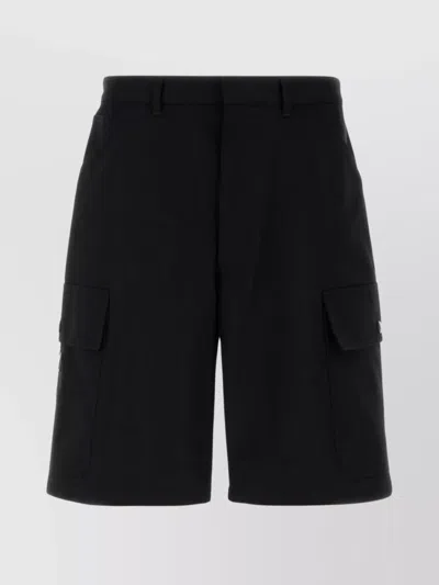 Prada Bermuda Shorts With Knee Length And Pockets In Black