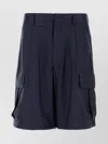 Prada Bermuda Silk Shorts Loops Belt