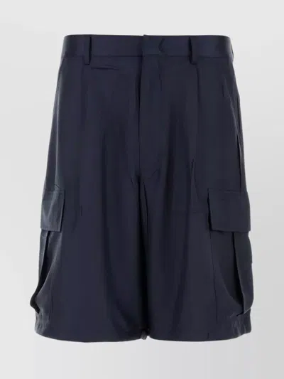 PRADA BERMUDA SILK SHORTS LOOPS BELT