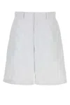 Prada Custom Fit Cotton Shorts With Back Pockets In White