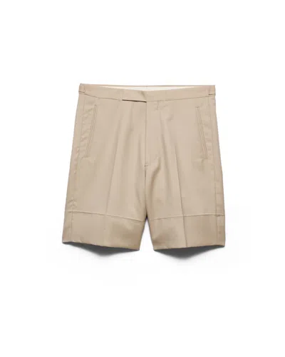 Prada Cotton Bermudas In Neutral