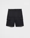 Prada Tailored Black Trousers With Cargo Pockets And Textured Finish In Schwarz