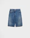 Prada Denim Bermudas In Light Blue
