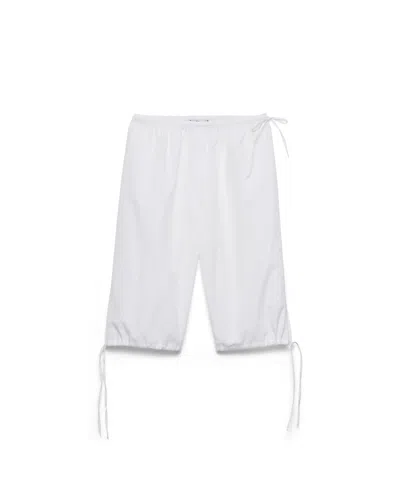 Prada Bermudas Aus Popeline In Weiss