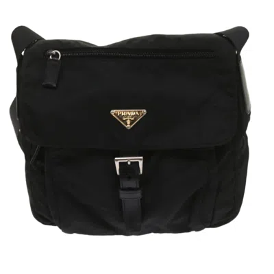 Prada Besace Synthetic Shoulder Bag () In Black