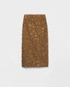 Prada Embroidered Chevron Midi-skirt In Brown