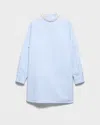 Prada Besticktes Gestreiftes Top Aus Popeline In Blue