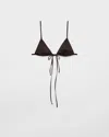 Prada Bh Aus Stretch-popeline In Brown