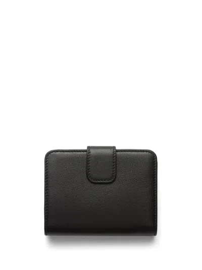 Prada Bi-fold Leather Wallet In Black