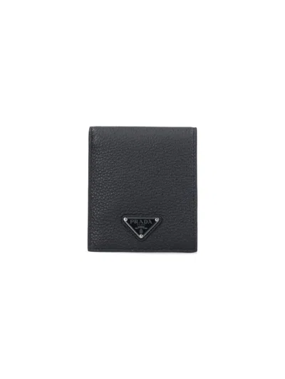 Prada Bi-fold Logo Wallet In Black