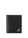 Prada Bi-fold Saffiano Leather Wallet In Black