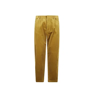 Prada Bicolor Cotton Casual Pants In Brown