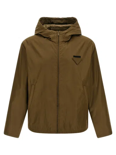 PRADA PRADA BICOLOR POLYAMIDE SHELL JACKET