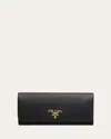 Prada Bifold Flap Leather Long Wallet