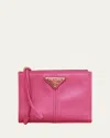 Prada Triangle-logo Small Wallet In Pink