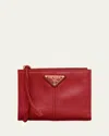 Prada Logo-plaque Leather Wallet In White