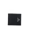 Prada Black Fabric And Leather Wallet In Black