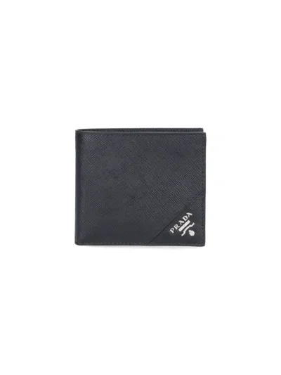 Prada Bifold Logo Wallet In Black