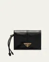 Prada Bifold Soft Leather Wallet In Black