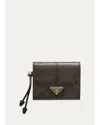 Prada Bifold Soft Leather Wallet In Brown