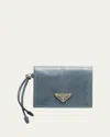 Prada Bifold Soft Leather Wallet In F0154 Avio