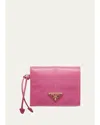 Prada Bifold Soft Leather Wallet In Peonia