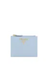 Prada Bifold Wallet In Celeste+onda