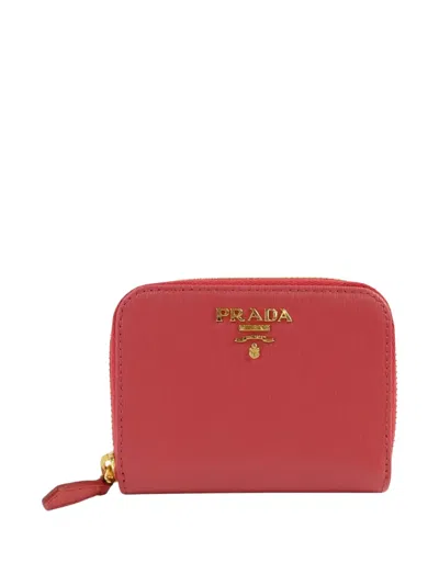 Pre-owned Prada Bi-fold Wallet In Pink
