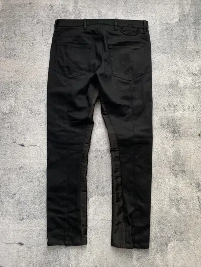 Pre-owned Prada Big Logo Milano Flared Nylon Pants In Black