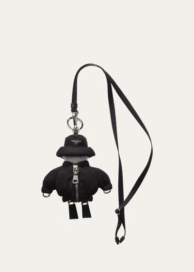 Prada Biggy Charm Keychain In F0002 Nero