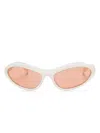 Prada Biker-frame Sunglasses In Weiss