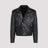Prada Leather Biker Jacket In Nero