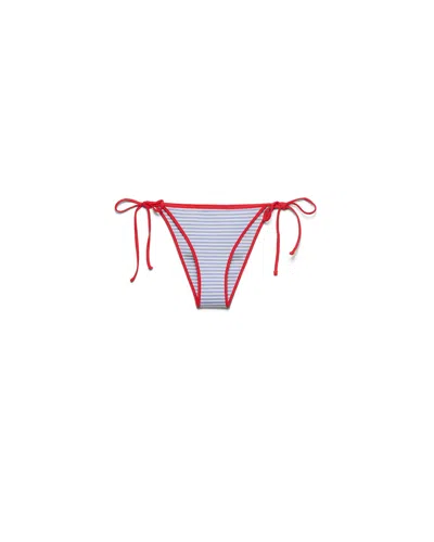 Prada Interlock Jersey Bikini Bottom In Blue