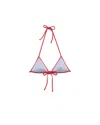 Prada Interlock Jersey Bikini Top In Blue